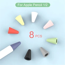 Для Apple Pencil 1 2 стилус ручка для тачскрина протектор наконечника 8 шт. немой силиконовый сменный наконечник чехол