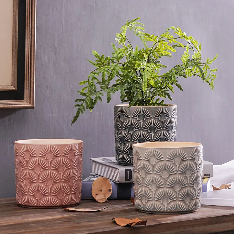 

T4U Simple Ceramic Dandelion succulent Plant Pot Cactus Plant Pot Flower Pot for cactus Container Planter nordic decoration home