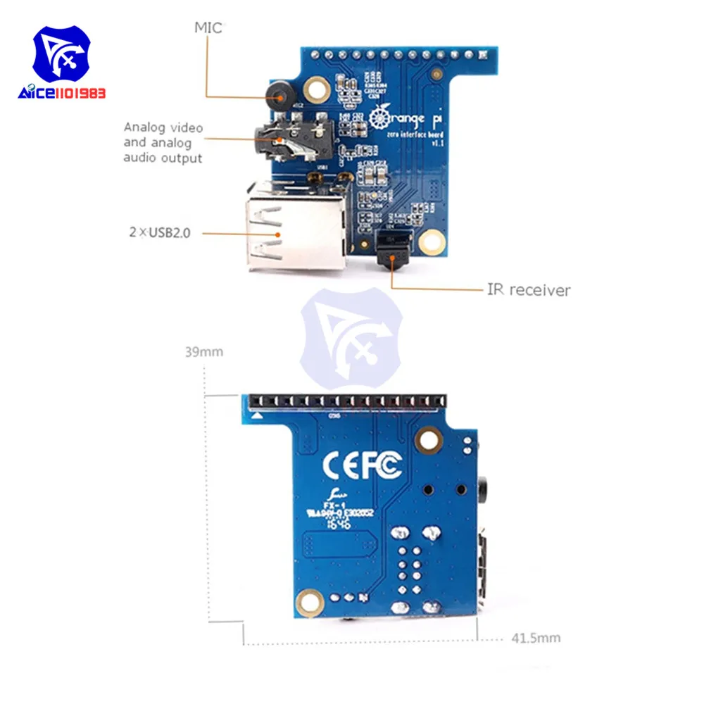 Плата расширения diymore Dual USB интерфейсная плата макетная плата для Orange Pi Zero