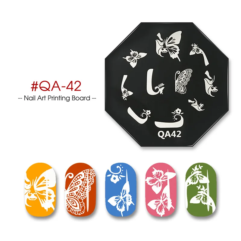 QA42 Vrenmol трафарет для принта ногтей штамповка шаблон лак для ногтей геометрическая решетка Изображение Шаблон печатная пластина - Цвет: QA42
