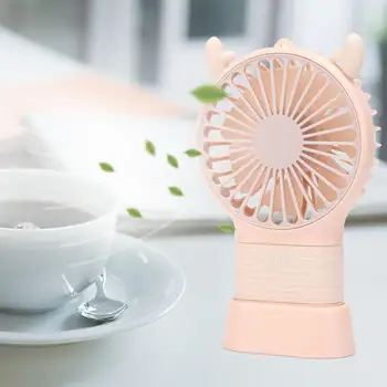 

Cute Deer Shape Handheld Fan Portable Desktop Fan Electric 3-Speeds Wind Adjustment fan USB Charging ventilador portatil