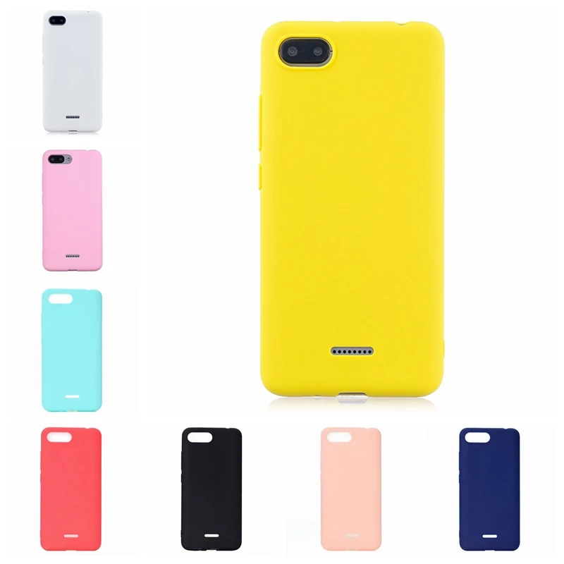 Чехол для Xiaomi Redmi 6A мягкий силиконовый цветной чехол телефона 6 A A6 чехлы на заднюю