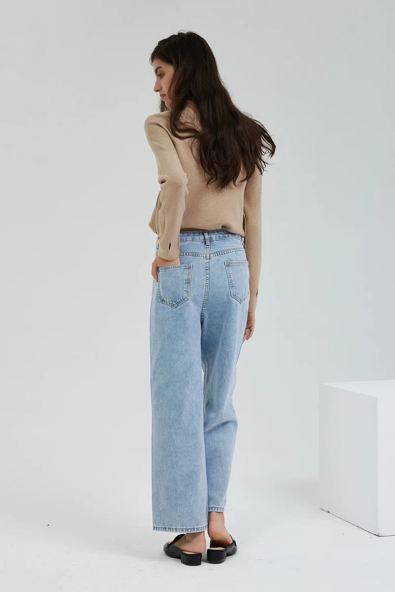 Wixra, новинка, стильные широкие джинсы, штаны с высокой талией и карманами, свободные джинсовые брюки, весенне-осенняя женская одежда