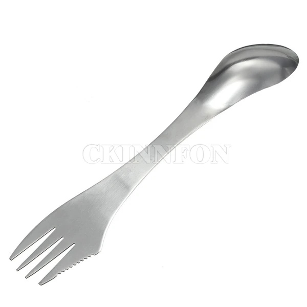 200 шт./лот, вилка, ложка, Spork, 3 в 1, посуда, нержавеющая сталь, столовые приборы, посуда, комбо, кухня, для пикника на открытом воздухе, совок/нож/вилка, набор