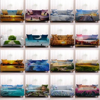 

Scenery Picture Stretch Sofa Cover Nonslip Slipcovers Suitable Living Room Sofa Cover Protective Cover Furniture Set