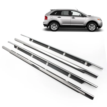 

4Pcs/Set Weatherstrip Window Moulding Trim Door Seal Belt For Ford Edge 2008 2009 2010 2011 2012 2013 2014 Chrome