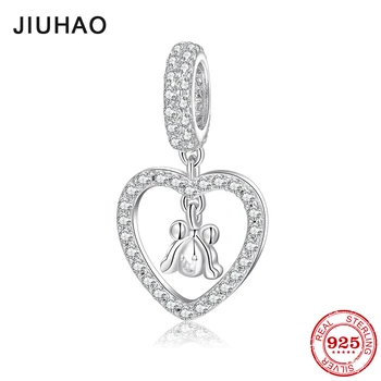 

New 925 Sterling Silver clear CZ bowknot girls head fine Pendants beads Fit Original Designer Charm Bracelet Jewelry making