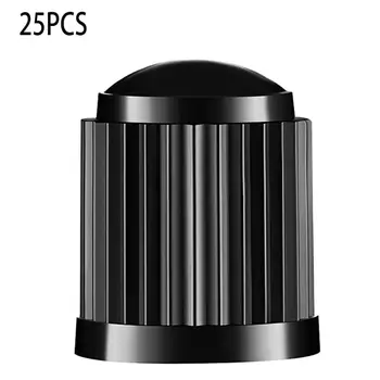 

25pcs Tire Valve Protective Cover Black Plastic Universal Valve Stem Cover Auto Bike Tire Dustproof Valve Cover
