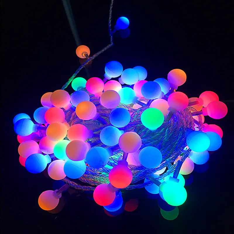 Рождественские украшения для дома фея 10 м 100 светодиодные фонари Новогодние украшения Гирлянда на Рождественское дерево украшения Navidad Kerst - Color: Ball Colorful