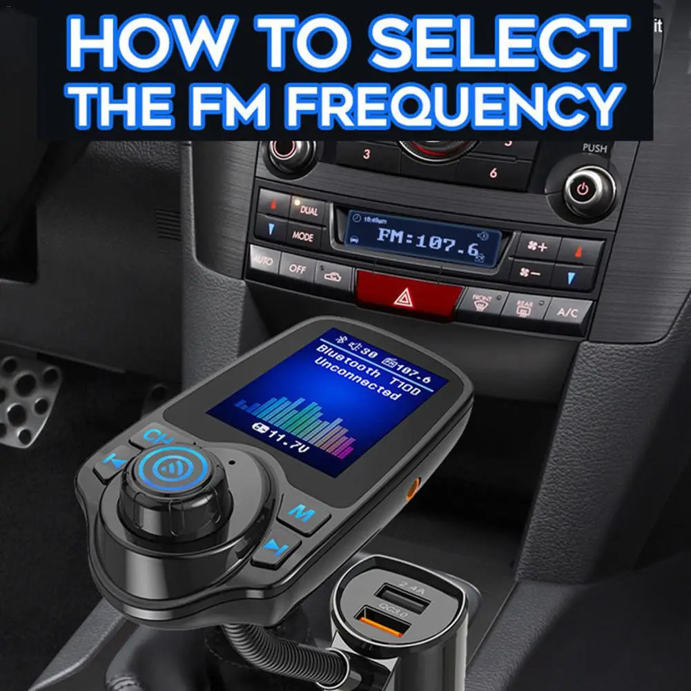 Car MP3 Music Player Bluetooth 5.0 Receiver FM Transmitter Dual USB QC3.0 Charger U Disk / TF Card Lossless Music