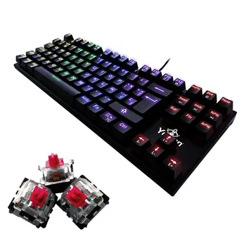 

YEYIAN, Mechanic teclado gaming,88 Keys, Switch Red, QUERTY, RGB backlit, Wired, YAT1806, Black