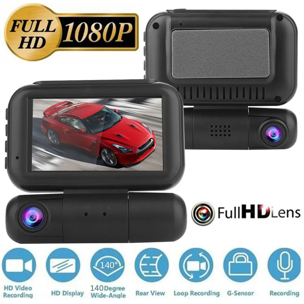 Vehemo ADAS Dash Cam " Автомобильный видеорегистратор ночного видения DVR вождения 1080P Full HD двойной объектив g-сенсор вождения рекордер камера
