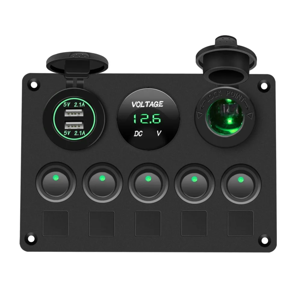 Круглый светильник для яхты+ сигаретный светильник er Seat+ Dual Usb+ комбинированная панель с кнопкой вольтметр