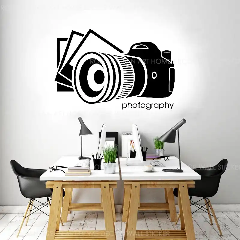 Photographie Appareil Photo Studio Signe Mur Autocollant Vinyle Art Mural Design D Interieur Decoration Stickers Muraux Fenetre Papier Peint Aliexpress