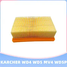 

For KARCHER MV4 MV5 MV6 WD4 WD5 WD6 Home & Garden Multi-purpose Vacuum Cleaners Replacement Spare Parts Flat Pleated Filter