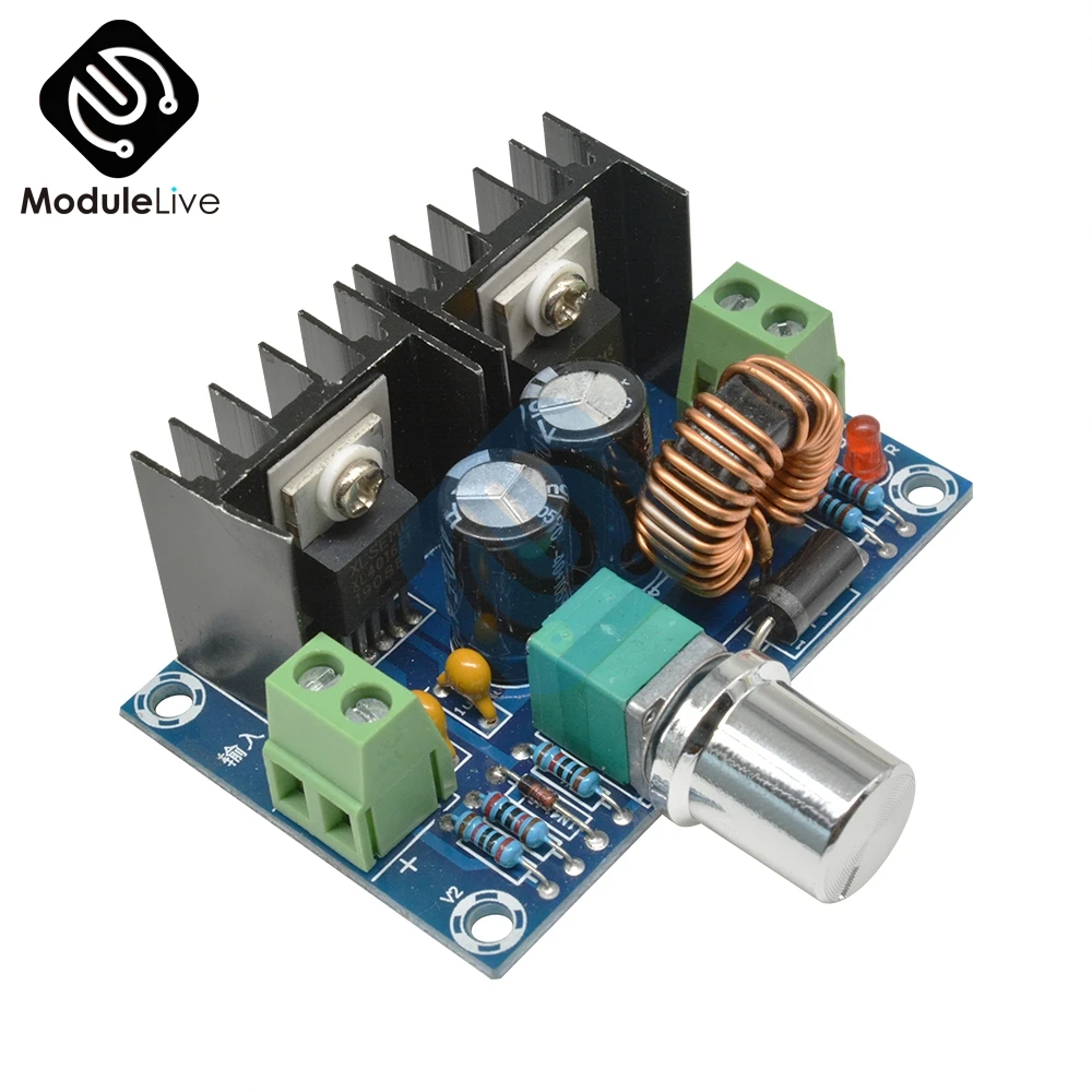 XH M401 DC понижающий преобразователь модуль питания XL4016E1 PWM регулируемый от 4 40 В до 1