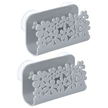 

2pc Kitchen Sink Storage Organizer Caddy Sponges Scrubbers Quick Drying Basket Rack Drainer Kitchen Accessories Organizer