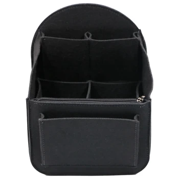 

Felt Backpack Insert Organizer Storage Bag Universal Bag In Bag Men Women Shoulder Tote Bags Handbag Organizers(Black)