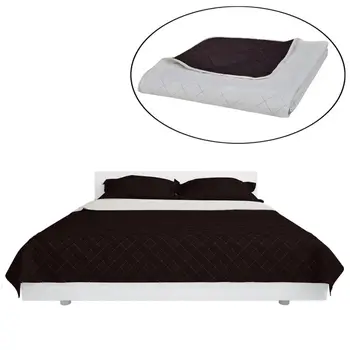 

Double Faced Quilting blanket bed throw bedspread Beige/Brown 170x210cm