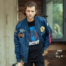 SMN летная куртка синяя Осенняя мужская куртка-бомбер пилот Ma-1 ВВС Пилот Бейсбол бадминтон джинсовая спортивная одежда тонкое пальто