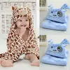 New Cute Bear Shaped Baby Hooded Bathrobe Soft  Cartoon Pattern Towel Newborn Towel Giraffe Towel Blanket Baby Bath Towel 100cm ► Photo 2/6