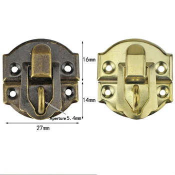 

10Pcs Antique Hasps Iron Lock Catch Latches For Jewelry Chest Box Suitcase Buckle Clip Clasp Vintage Hardware 27*30mm