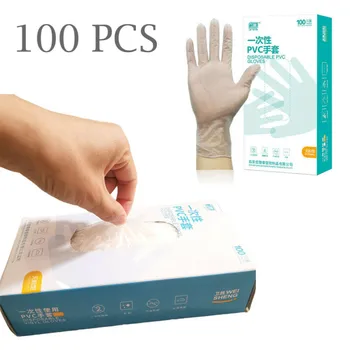 

100 Disposable Clear Vinyl PVC Gloves Powder &Latex Free Cleaning Spa Hair Salon