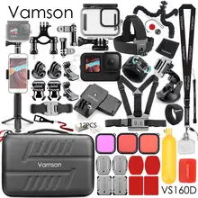 Vamson Zubehör Kit für GoPro Hero 10 9 Schwarz Wasserdichte Gehäuse Fall Set für Go Pro 10 9 Schwarz Action kamera Zubehör VS160