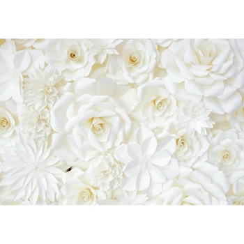 

White Flower Newborn Baby Shower Birthday Backdrop Wedding Photocall Vinyl Photography Background For Photo Studio Photophone