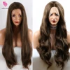 Fantasy Beauty 180% Density 26 Inches Lace Front Wig Natural Brown Straight Wavy Heat Resistant Synthetic Hair Costume Pink Wig ► Photo 2/6