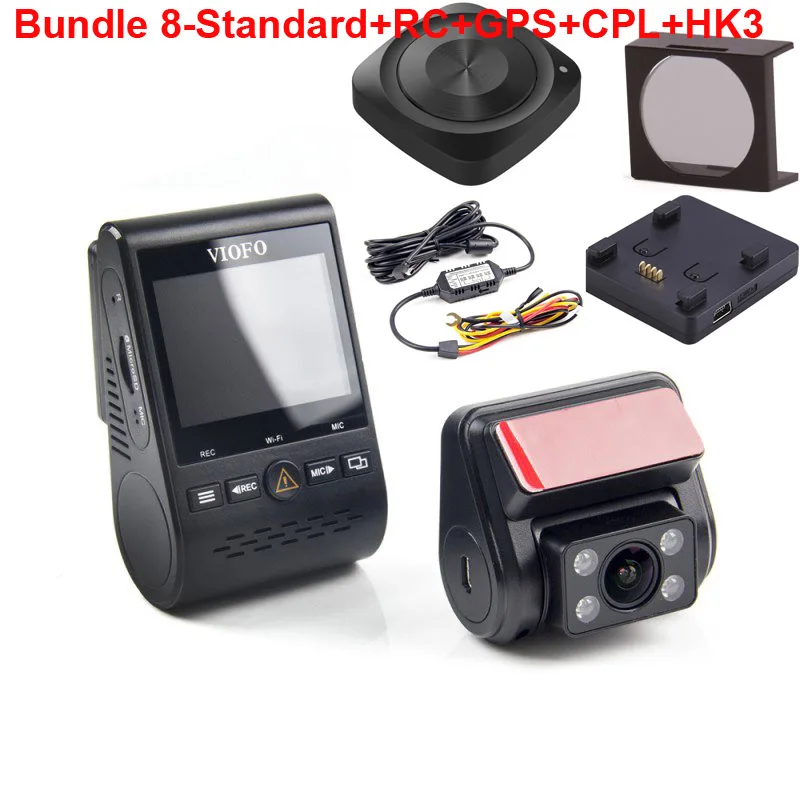 ADD RC GPS CPL Новинка A129 Duo IR передний и внутренний двойной видеорегистратор Автомобильная камера 5 ГГц Wi-Fi Full HD 1080P буферный режим парковки для Uber Lyft такси - Название цвета: ADD RC GPS CPL
