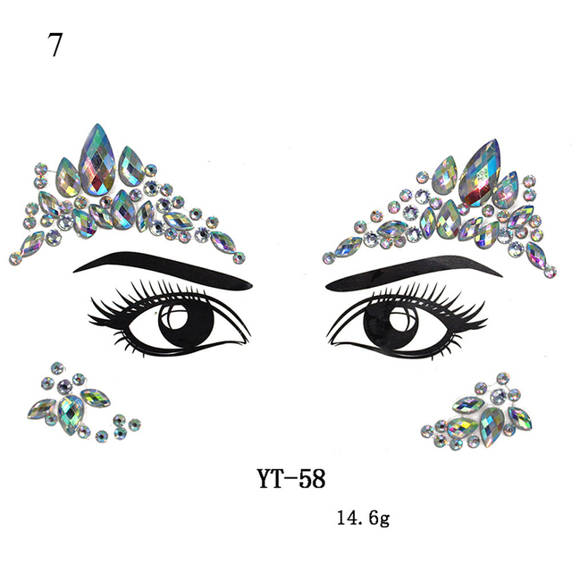 Crystal Tattoo Sticker Drill Stickers Eyes Sticker Party Face Stickers Face Decoration Diamond Masquerade Temporary Tattoo