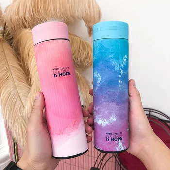 

Concise Trend Heaven Sea Vacuum Cup Originality Fresh Stainless Steel Glass To Work In An Office Infusion Of Tea Personality