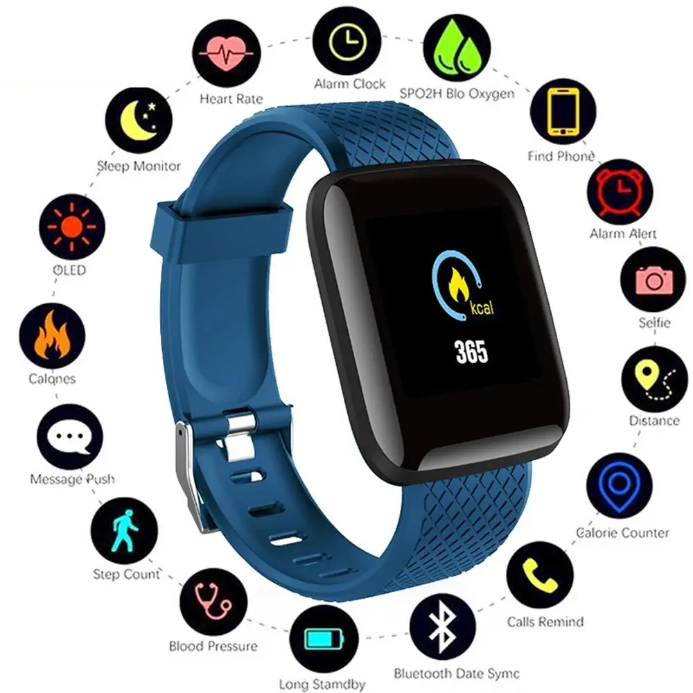 

TWISTER.CK 1.3inch Smart Watch Fitness Tracker Heart Rate Blood Pressure Monitor Smart Band Waterproof for Android for IPhone