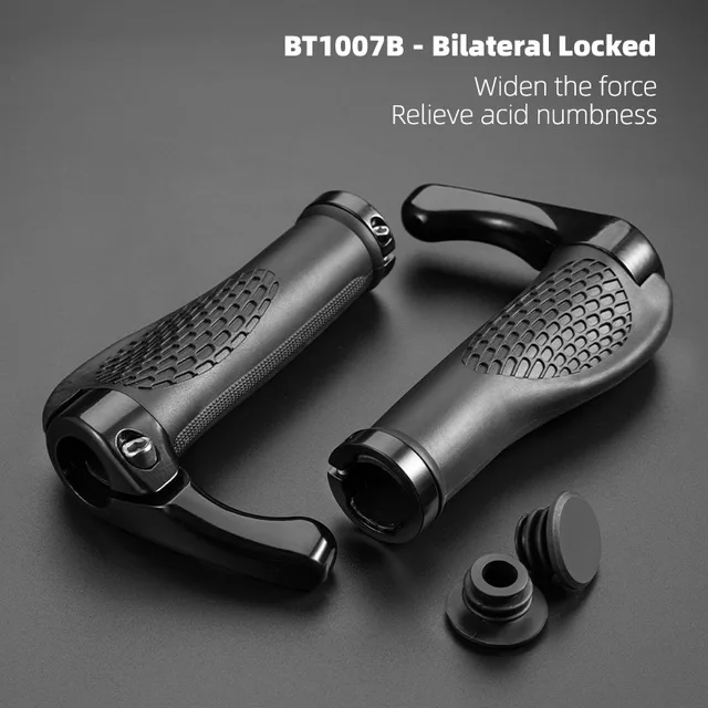 ROCKBROS Shockproof Rubber Cycling Handlebar Grips with Horns