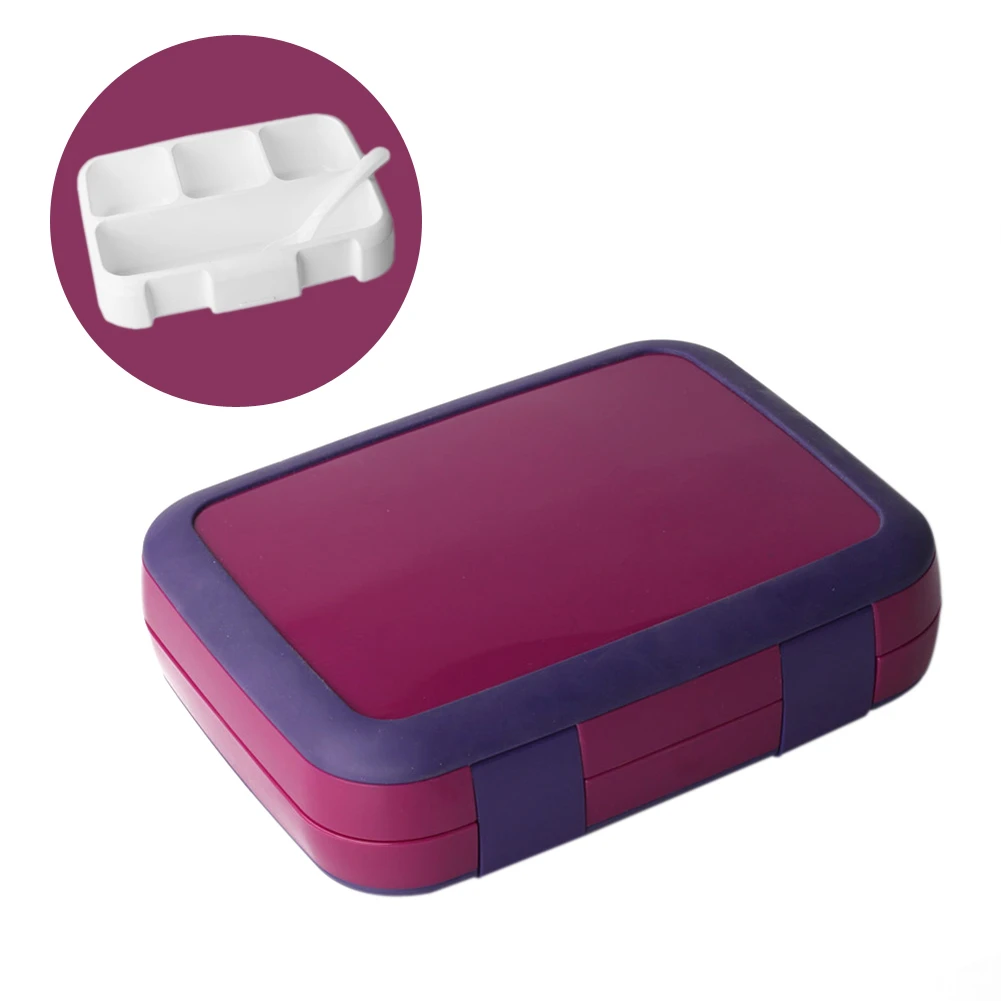 

4 Compartments Microwave Lunch Box Leakproof Bento Box Children Kids Multiple Grids Portable Food Container Preservation Boxs B4