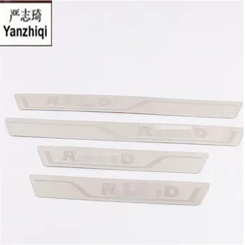 

4pcs/lot stainless steel car stickers styling door sill Scuff Plate pedal Article threshold For Skoda Rapid
