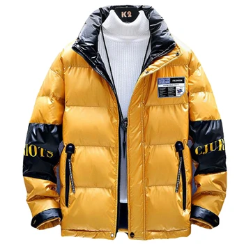 

Winter Jacket Men New Cotton Padded Thick Jackets Parka Slim Fit Long Sleeve Quilted Outerwear Clothing Warm Coats M-3XL E110702