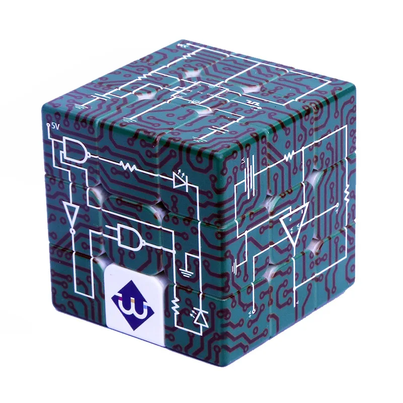 

3x3x3 3D Adult Speed Twist Puzzle Physics Circuit Diagram Magic Cube Brain Game Blind Braille Toy