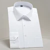 Los hombres Casual Slim Fit botón abajo camisa de vestir de manga larga de negocios sólido de sarga superior Formal Simple diseño básico de trabajo camisas de oficina ► Foto 1/6