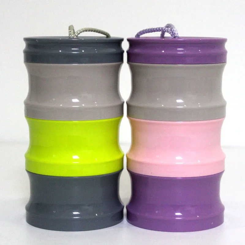 

New Style Small Naughty Color Milk Box Separate Layered Milk Container with Chopsticks Outer Convenient Carriable Milk Box