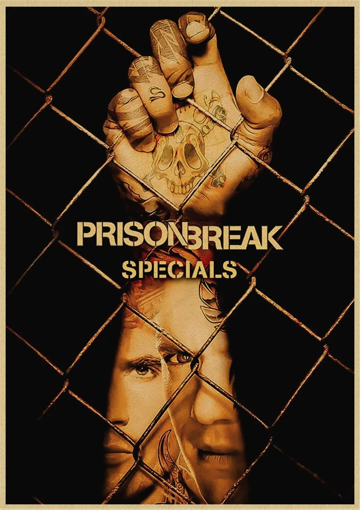 Movie Poster Home Decor Posters Wall Hangings Decor Prison Break Classic Movie Kraft Paper Poster Bar Cafe Living Room Dining room Wentworth Miller