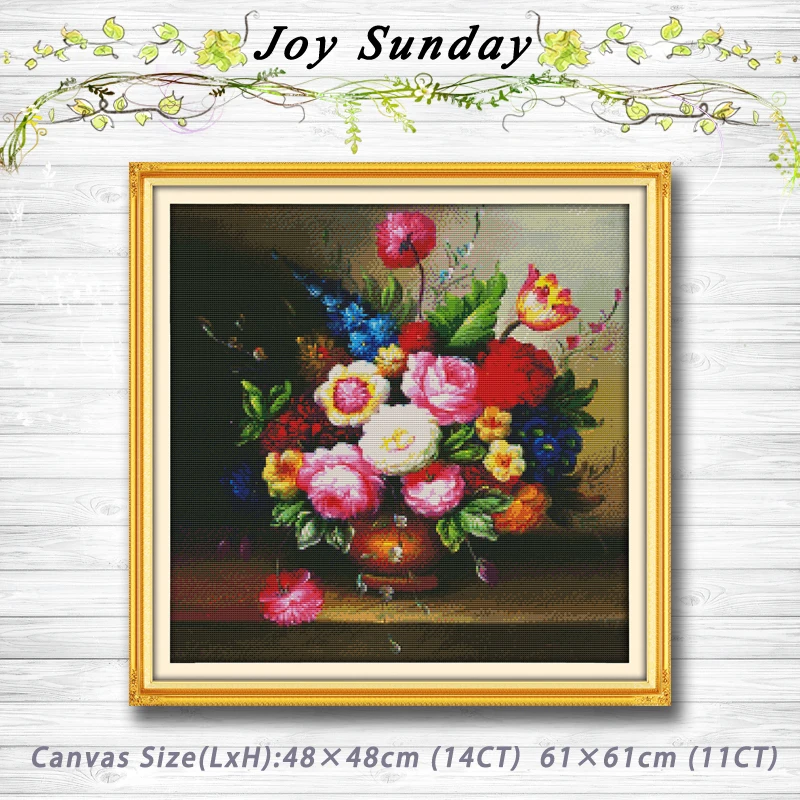 

Flower potted vase oil Patterns Counted Cross Stitch 11CT 14CT Cross Stitch Sets Handmade Embroidery for Needlework Home Decor