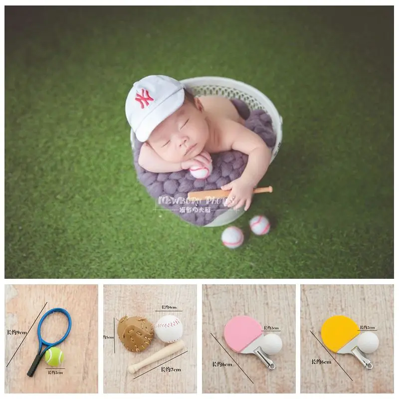 New baby newborn photography props mini baseball tennis table tennis baby baby shooting children's furnishing accessories