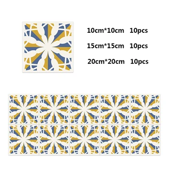 

10 Pcs PVC Large Size Tile Stickers Self-adhesive For Office Kitchen Room Background Square Shape Waterproof Home Decor CMS015