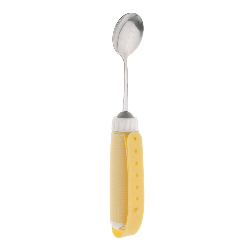 Adjustable Spoon Swivel Utensil Eating Aids with Handle for Arthritis Disability Patient Old People Ding Aid Elderly Utensils Set