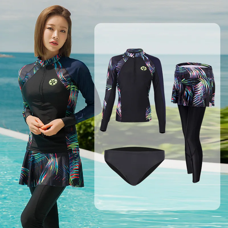 

Diving Suit Women's Split Type South Korea Tight Jellyfish Snorkeling Suit Long Sleeve Surfing Swimsuit Set Students Hot Springs