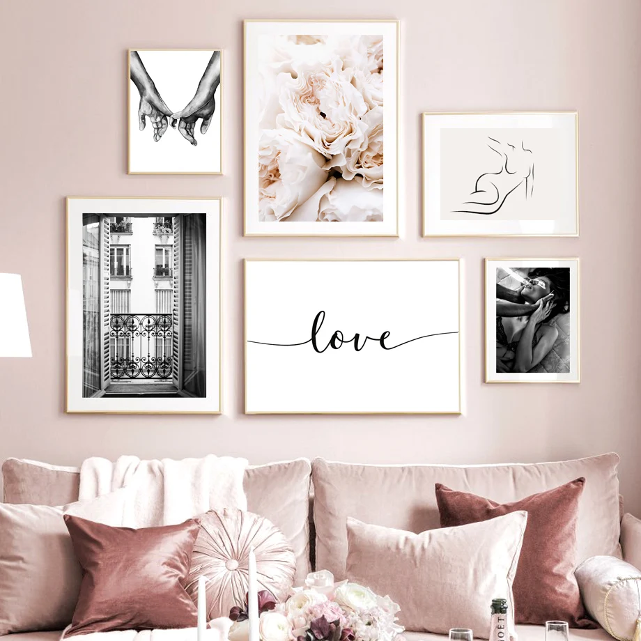 Blooming-Roses-Paris-Window-Hold-hands-Love-Nordic-Poster-Wall-Art-Prints-Canvas-Painting-Wall-Pictures (2)