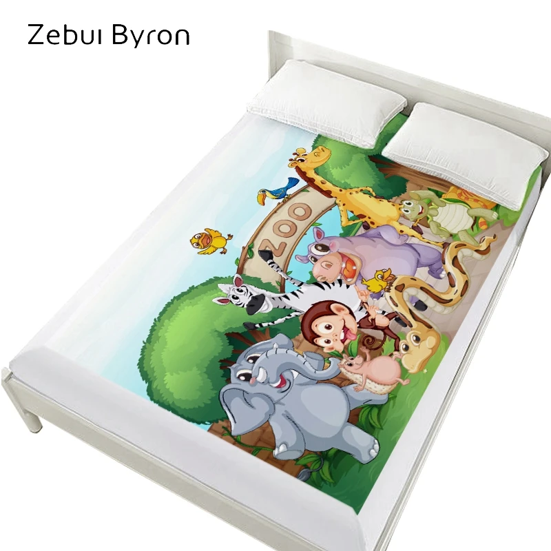 Детская простыня с 3D рисунком на резинке простыни 150/160x200/queen/King наматрасник.