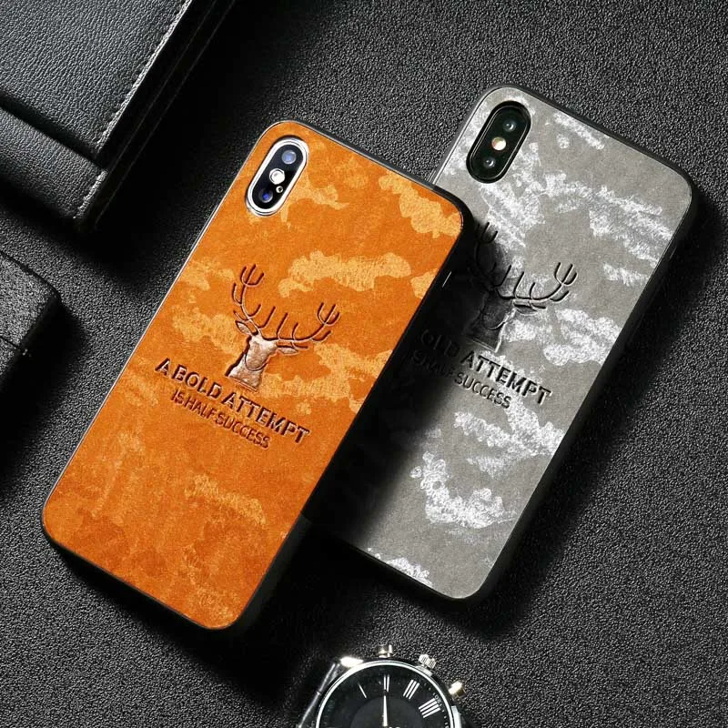 

Luxury Deer Leather Case For OnePlus 7 Pro 6T Case Shockproof Silicone Cover On for One Plus 7 Pro 6T Cases Bumper Funda Capa
